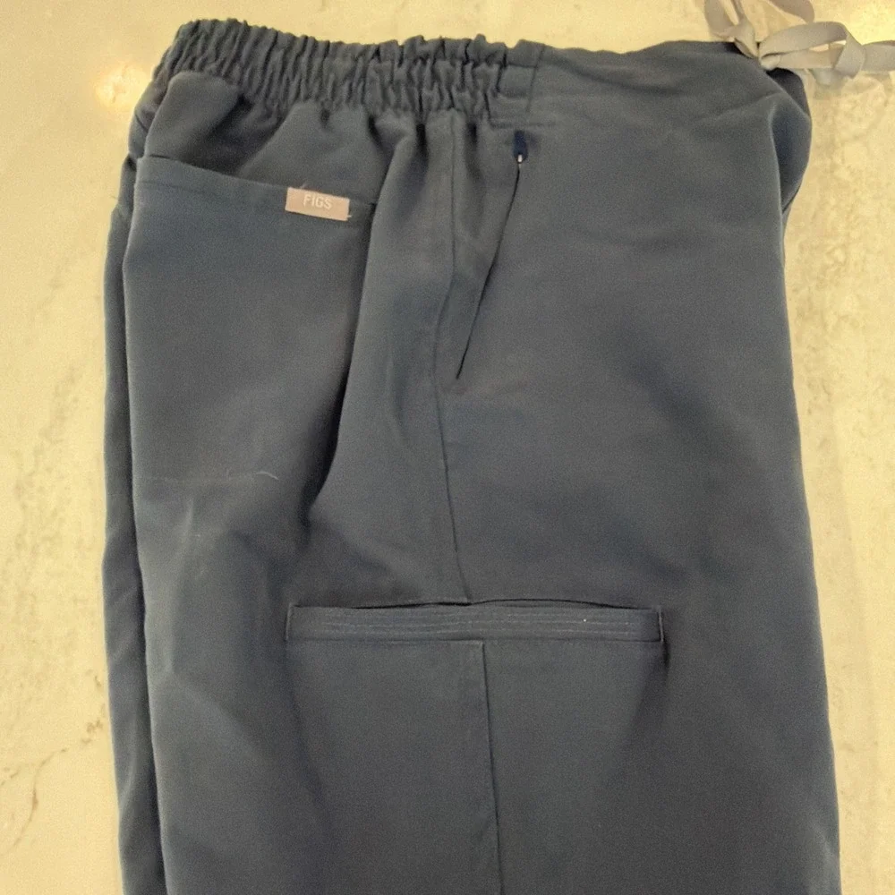 FIGS Womens Blue Scrub Pants Side Pockets XS/petite